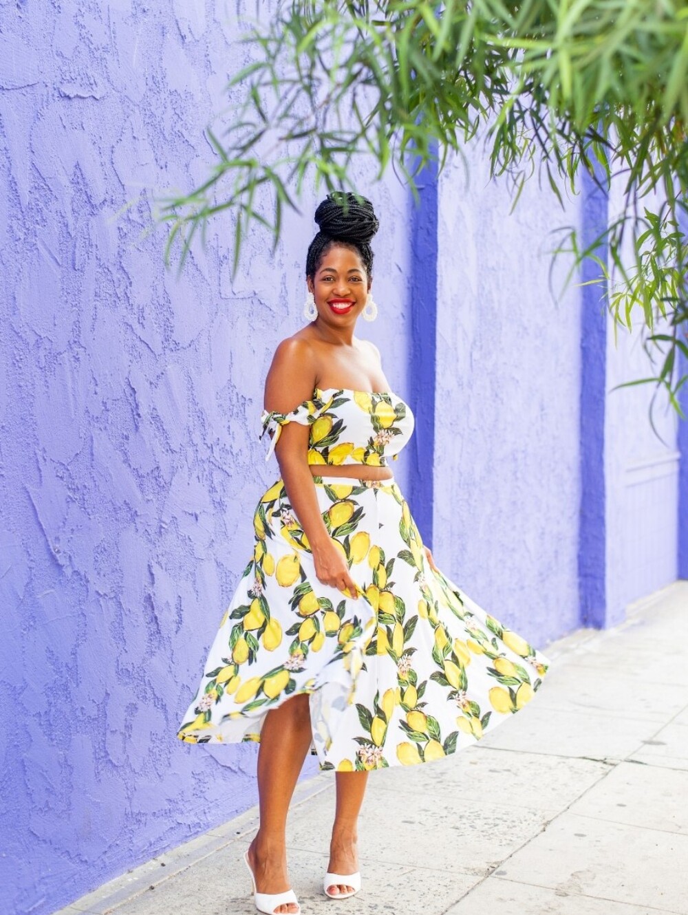 "Marguerite" Top & "Cooper" Skirt Matching Lemon Print Set